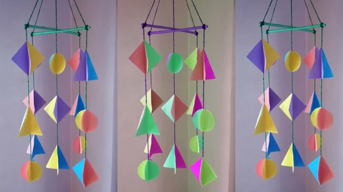 Windspiel basteln mit Naturmaterialien diy ideen aus papier