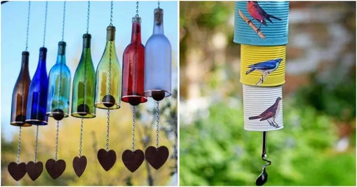 Windspiel basteln mit Naturmaterialien diy ideen vogel