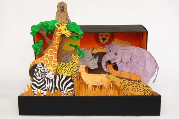 Diorama bauen – kreative Ideen und Tipps für Künstler und Bastler afrika tiere welt
