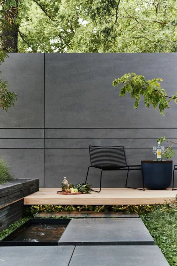 terrassentrennwand betonwand stilvolle option