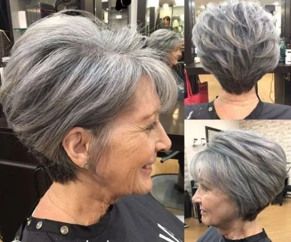 Kurzhaarschnitte für Frauen über 50graue Haare