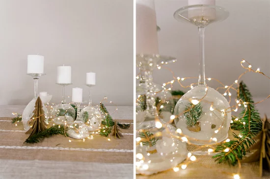 weihnachtsdeko adventskranz mit gläsern