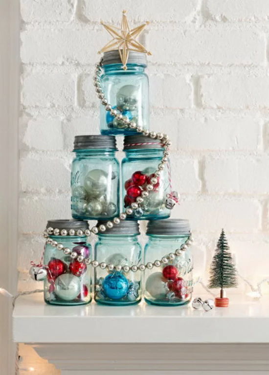 weihnachtsdeko im glas alternativer mini weihnachtsbaum