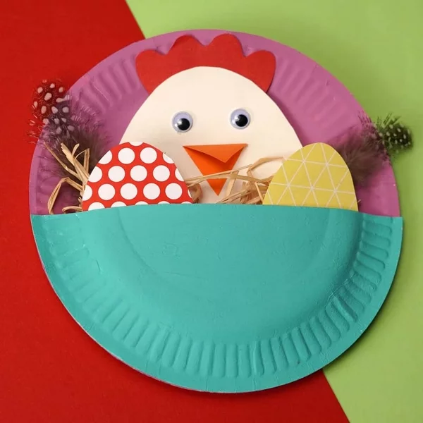 Basteln mit Papptellern zu Ostern mit Kindern