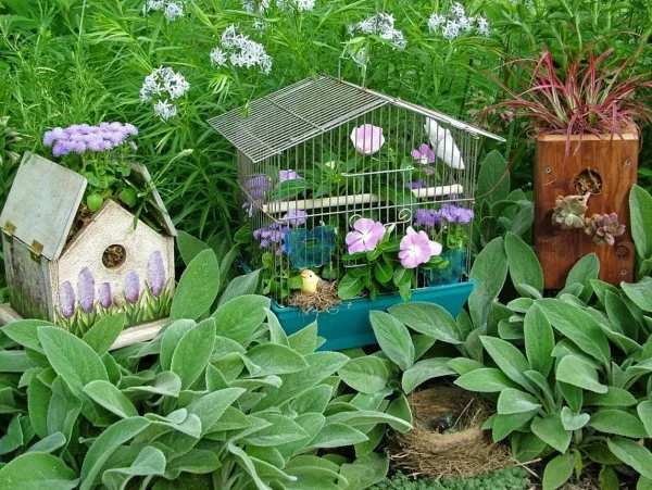 Gartendeko selber machen – Upcycling Bastelideen fuer Gross und Klein kaefig vogel ideen
