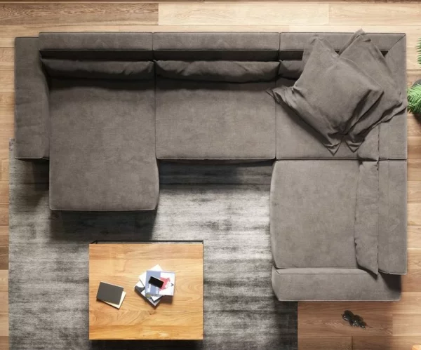 gemuetliches sofa wohzimmer ausmaas grafitgrau