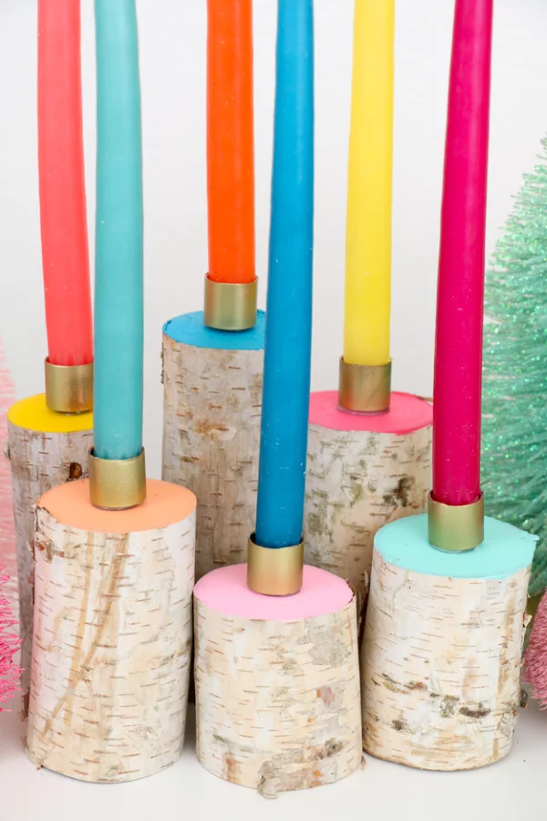Kerzenstaender selber machen – 3 kinderleichte und praktische Anleitungen birkenholz deko ideen