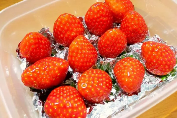 erdbeeren haltbar machen alufolie schale im kuehlschrank