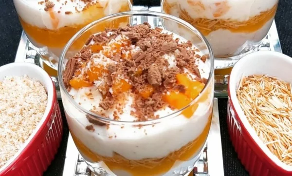 kokosjoghurt selber machen pfirsiche leckeres dessert