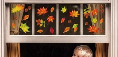 Herbst Fensterbilder basteln mit Kindern