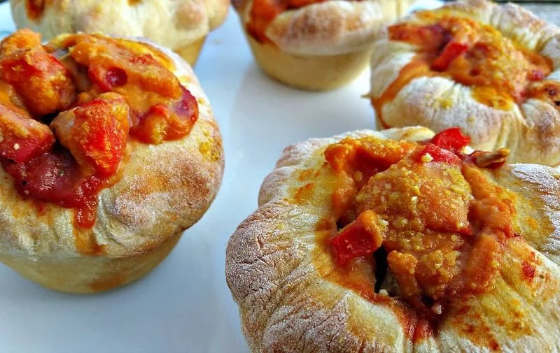 pizza muffins aus gesundem teig