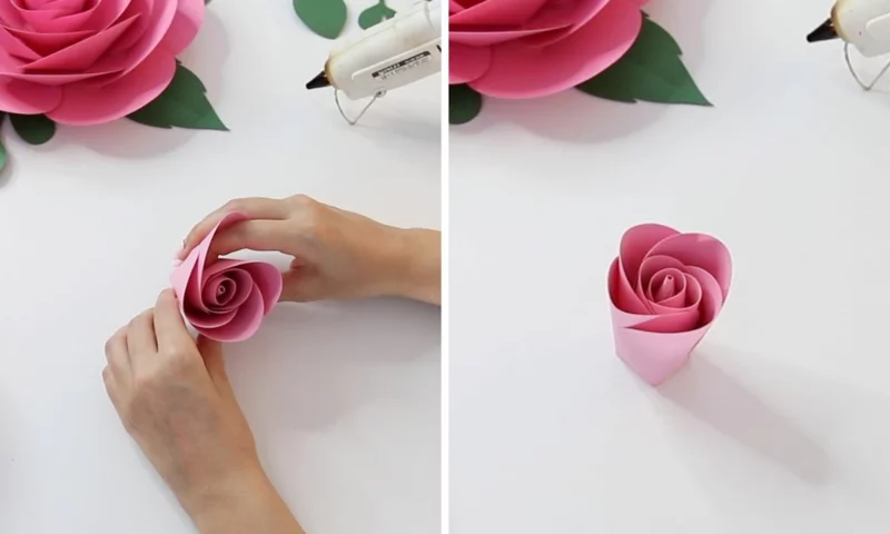 wunderschoene rosen basteln aus papier