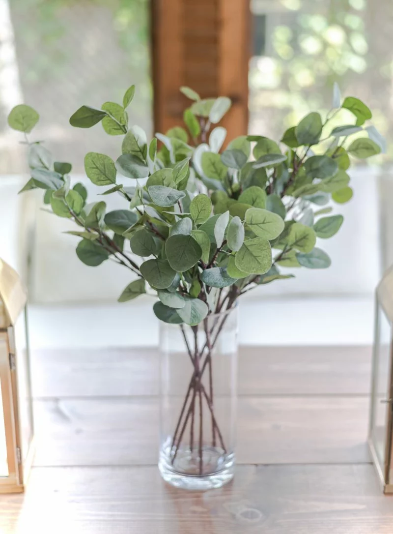 eukalyptus deko elegante vase grüne zweige
