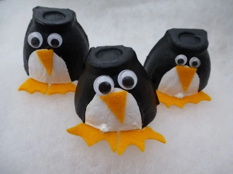 pinguin basteln mit kinder weihnachtsbasteleien