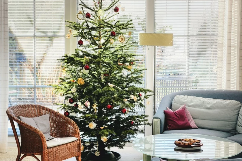 wohnzimmer weihnachtlich dekorieren christbaum ideen mittelpunkt
